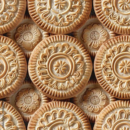 Hyper Realistic Cookie Pattern Graphic, Seamless Pattern
