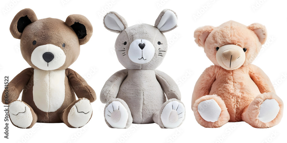Poster Print Plush Toys Trio Stuffed Animals Teddy Bear 40x20 cm