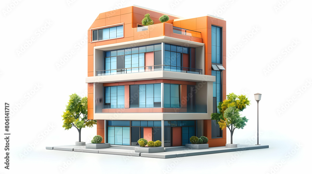 3D Office Building Sign Symbol in Cartoon Style - Colorful 3D Icon of Office Building - Vector Illustration for Business Concepts and Presentations 3D Office Building Sign Symbol in Cartoon Style - Colorful 3D Icon of Office Building - Vector Illustration for Business Concepts and Presentations