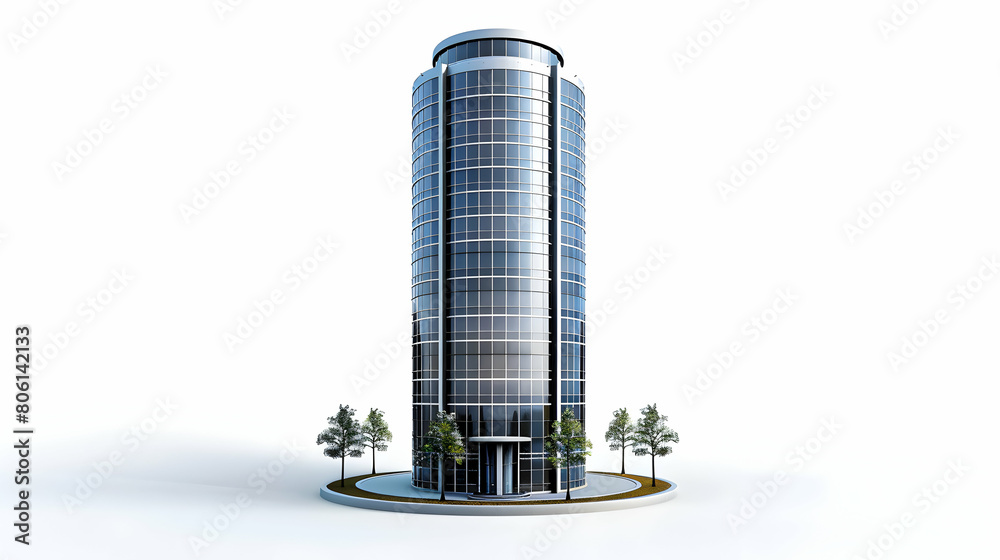 3D Cartoon Business Tower Logo Projection for a Unique and Eye-catching Concept