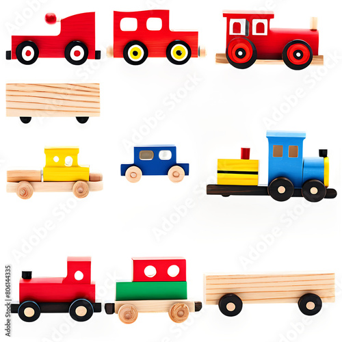 A collection of handcrafted wooden toys Transparent Background Images 