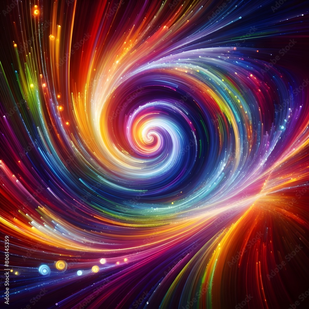 A colorful depiction of a spectrum spiral A colorful depiction of a spectrum spiral