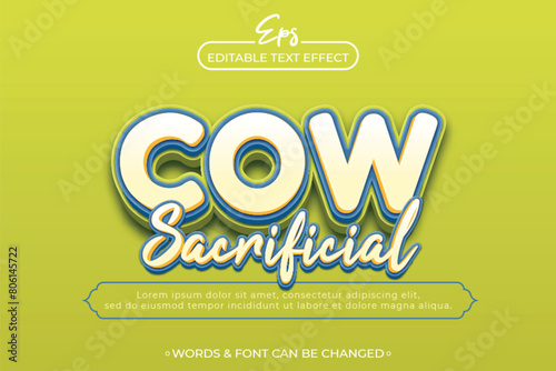 Cow Sacrificial Eid al adha text effect
