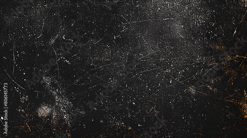 Dust and scratches design. Aged photo editor layer. Black grunge abstract background. Copy space.