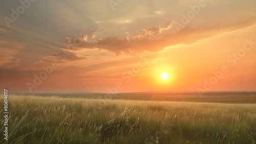 Timelapse of sunset over Canadian prairie with moving clouds in Western Canada. Concept Sunset Timelapse, Canadian Prairie, Moving Clouds, Western Canada photo