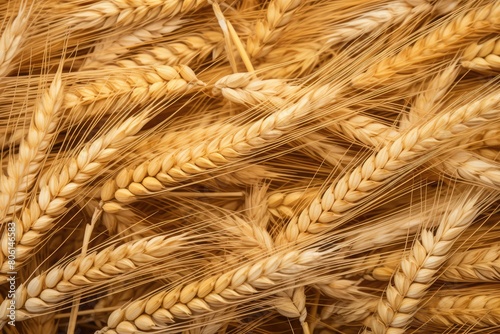 Top view of ears of wheat background