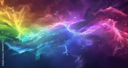 colorfull rainbow wallpaper with background of voilet color, ultra wide wallpaper
