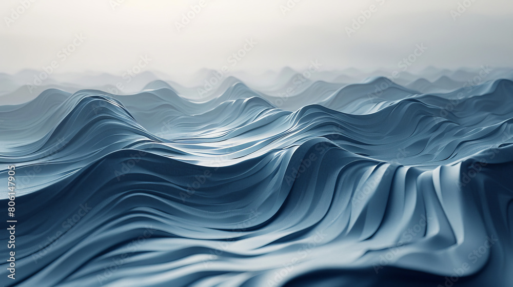 The image is a computer generated wave with a blue color