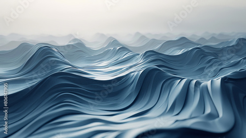 The image is a computer generated wave with a blue color