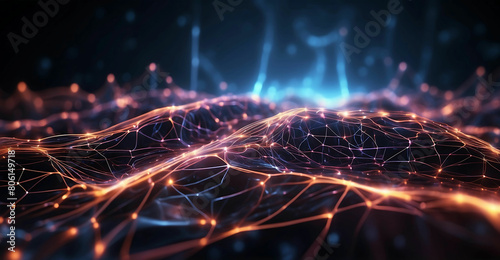Abstract technology background with connection lines and dots. Network concept