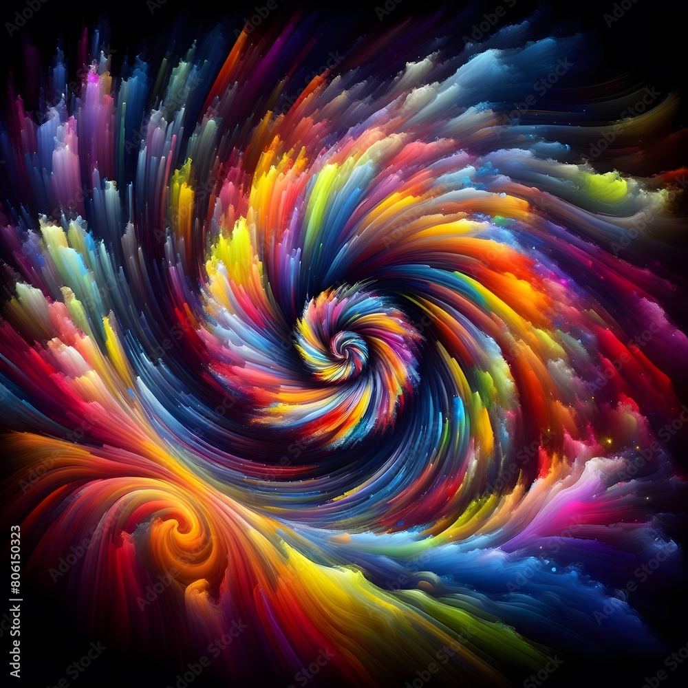 A colorful depiction of a spectrum spiral A colorful depiction of a spectrum spiral
