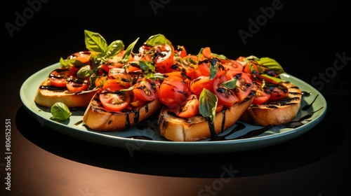 A beautifully arranged plate of food sits on a rustic table