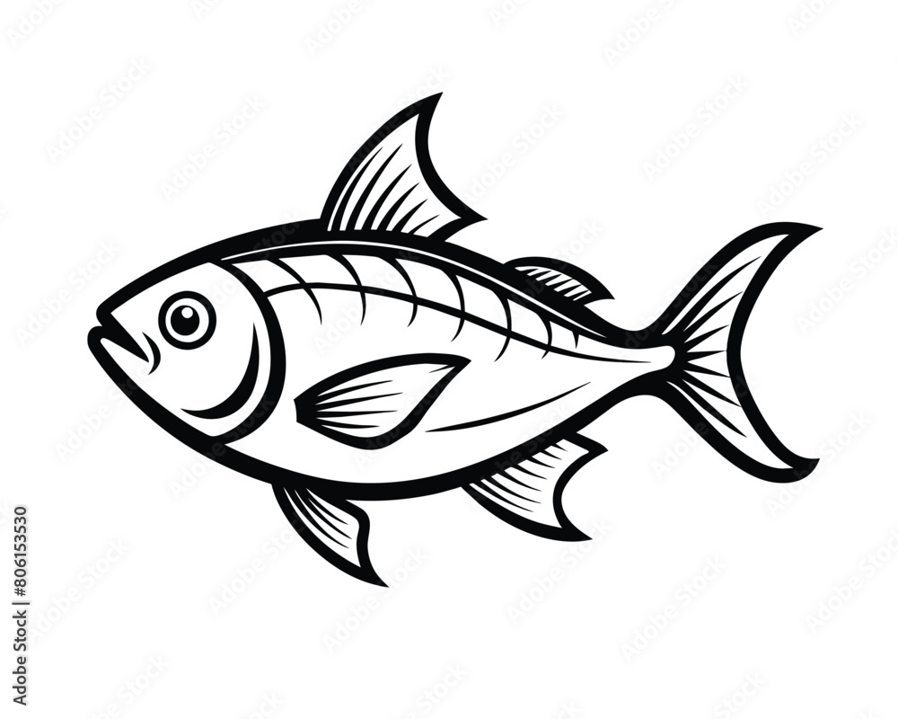 Fish icon doodle sketch style on white background, vector illustration Fish icon doodle sketch style on white background, vector illustration