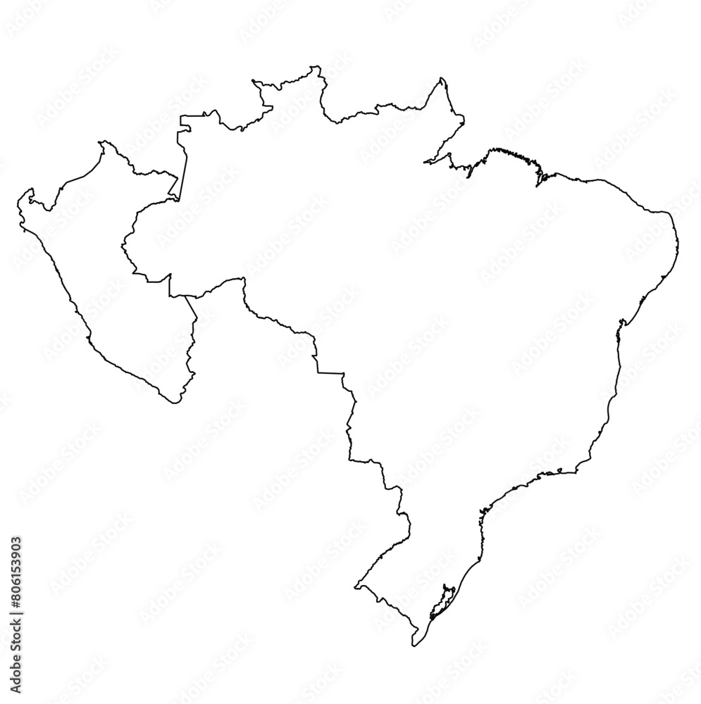 Outline of the map of Brazil, Peru