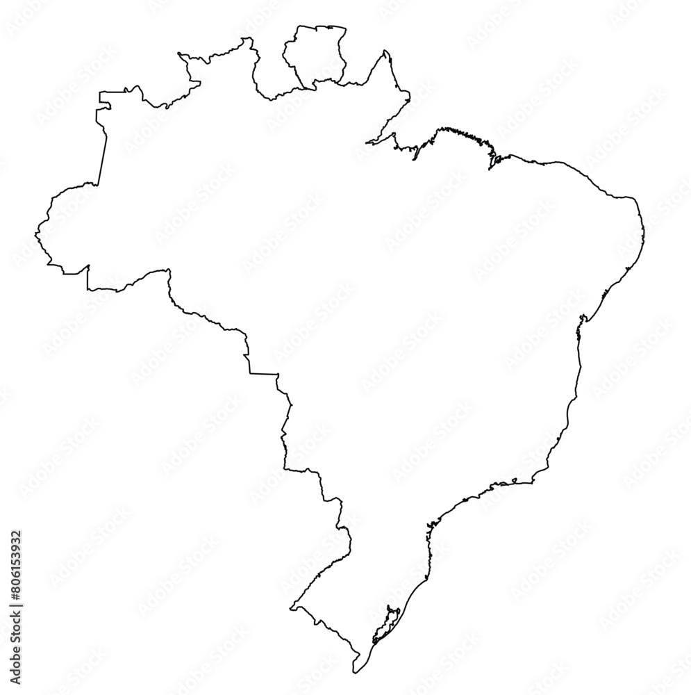 Outline of the map of Brazil, Suriname