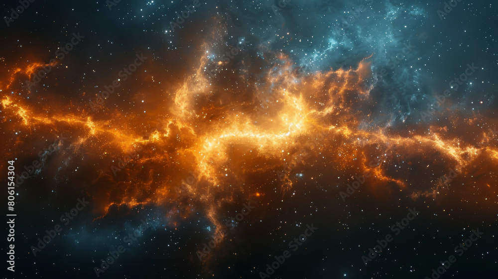 Naklejka premium Starry Cosmos Celestial Nebulae