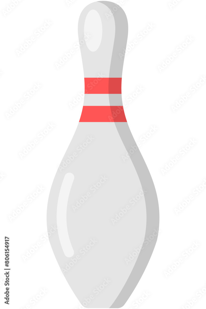 Flat illustration of bowling pin isolated on white background. Flat illustration of bowling pin isolated on white background.