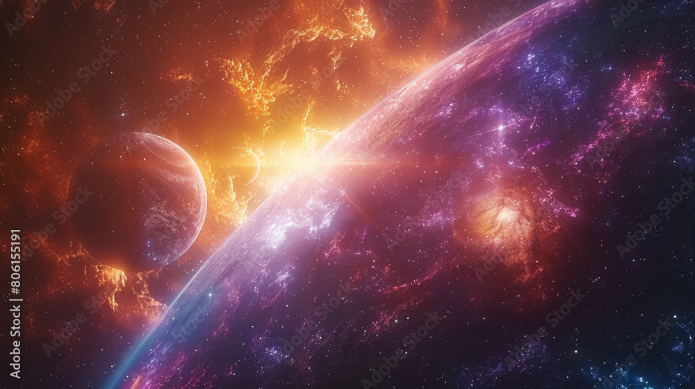 Obraz premium Vibrant Cosmos Colorful Galaxy Splendor