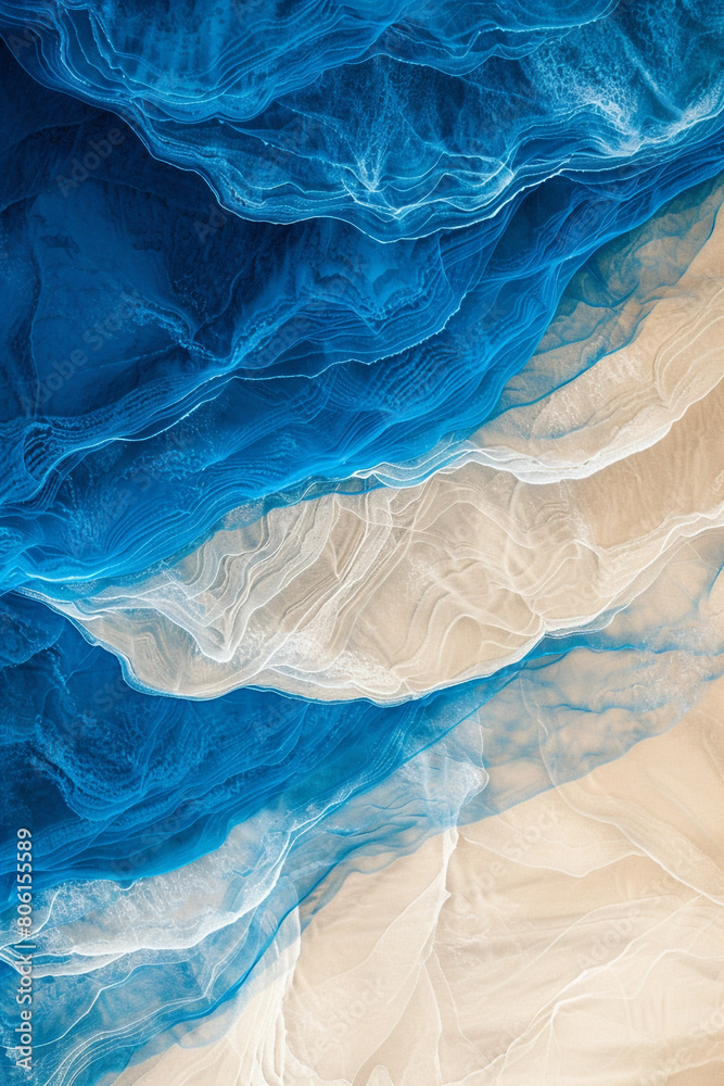 custom made wallpaper toronto digitalA calming fusion of ocean blue and sandy beige waves, intertwining in a peaceful dance that mirrors the serene motion of the seaside.