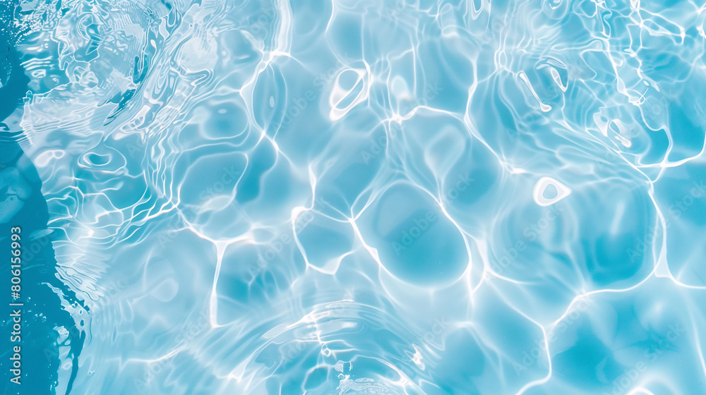Summer seasonal background design with copy-space for text at center. Template for summer with vivid blue swimming pool surface. Summer seasonal background design with copy-space for text at center. Template for summer with vivid blue swimming pool surface.