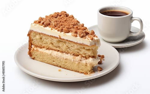 Coffee Cake on a Pure White Canvas