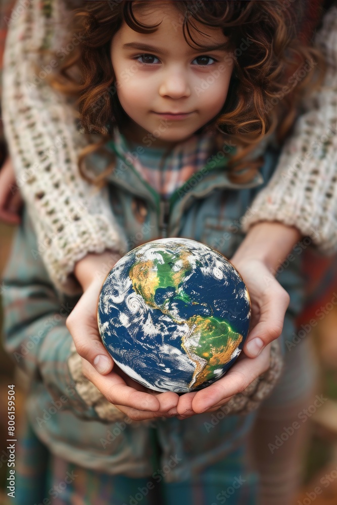 globe in children's hands selective focus globe in children's hands selective focus