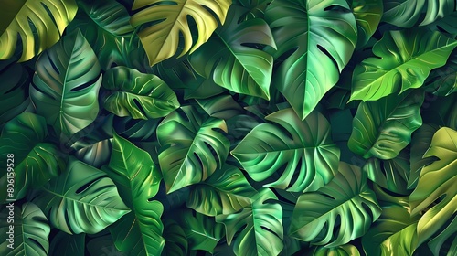 abstract green background summer trendy leaves tropical botanical and foliage texture natural decorative art