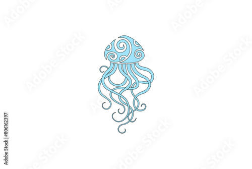 Vector illustration of a jellyfish with a pattern