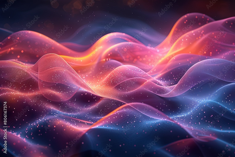 Abstract Neon Wavy Lines in Pink and Blue Shimmering Neon Light Waves Abstract Neon Wavy Lines in Pink and Blue Shimmering Neon Light Waves