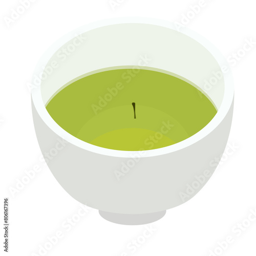 茶柱が立つ縁起の良いお茶のイラスト素材　ベクター