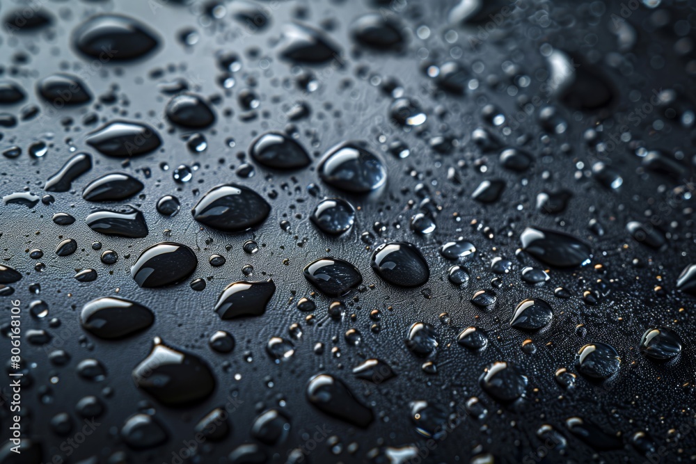 Water droplets on black background.