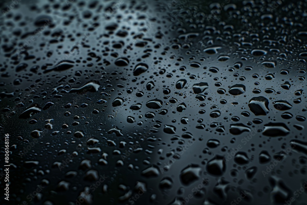 Water droplets on black background.