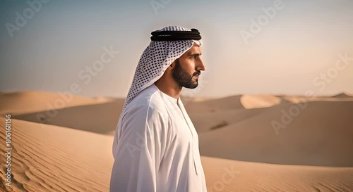 Arab man in the desert. photo