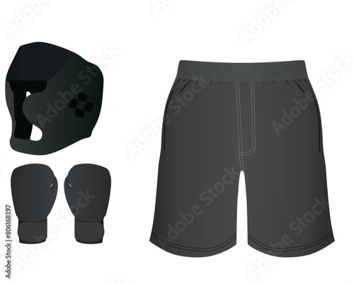 Boxing equipment set. vector illustration