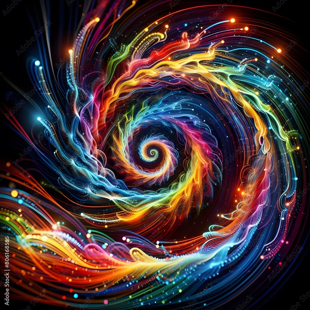 A colorful depiction of a spectrum spiral A colorful depiction of a spectrum spiral