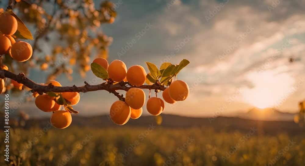 Peach tree in the forest.