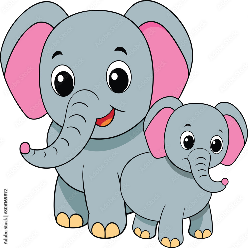 Kawaii Elephant vector Illustration Kawaii Elephant vector Illustration