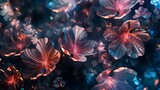 crystals flowers background with abstract black gradient background with lit  of the lights in it abstract background 