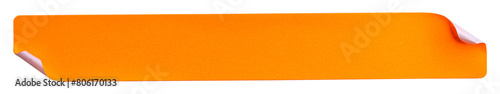 Transparent png of fluorescent orange rectangular paper sticker label.