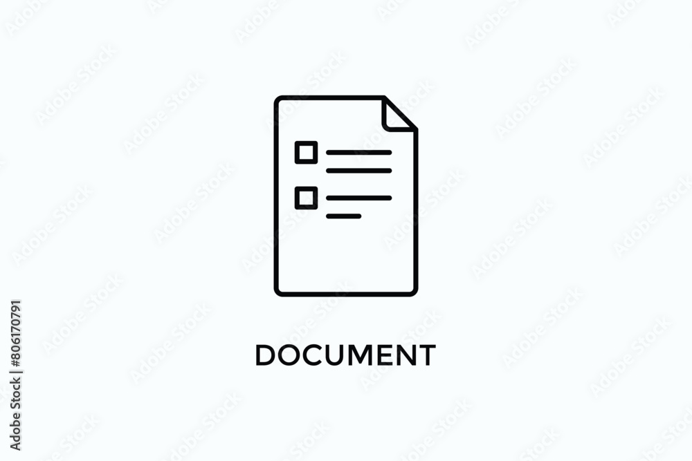 Document Vector Icon Or Logo Sign Symbol Illustration Document Vector Icon Or Logo Sign Symbol Illustration