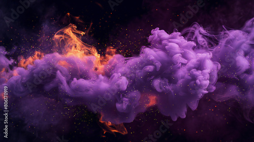 purple smoke entangled with orange electric