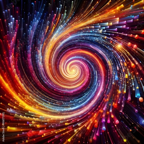 A colorful depiction of a spectrum spiral