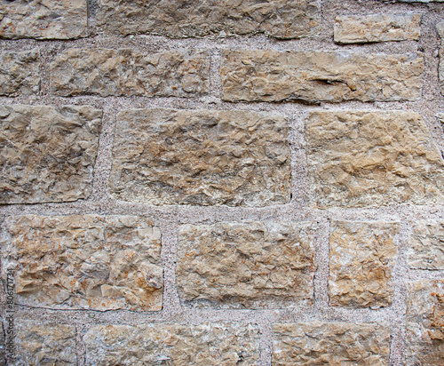 gray brown wall masonry, stone wall texture, old castle wall