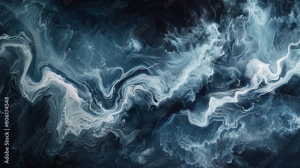 A black and white abstract painting of water. A black and white abstract painting of water.