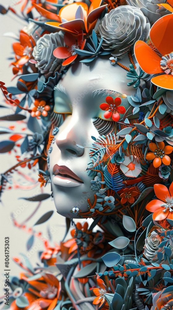 Create a ing of a woman's face Create a ing of a woman's face