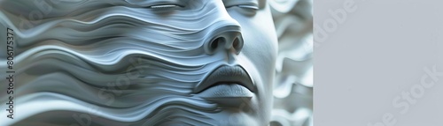 Create a highly detailed 3D rendering of a woman's face photo