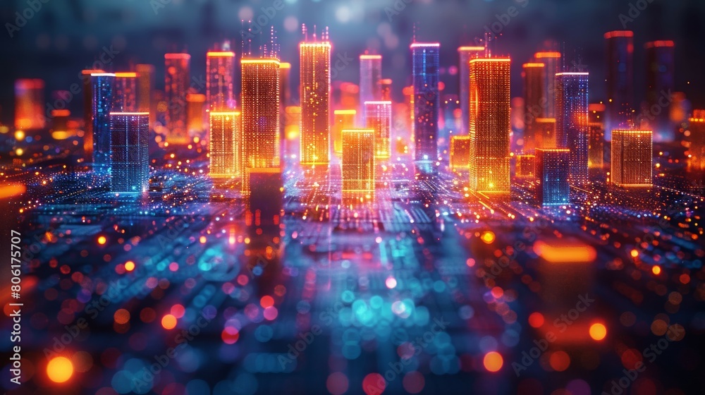 futuristic smart city with digital web network, future in cyberspace, technology sci-fi concept futuristic smart city with digital web network, future in cyberspace, technology sci-fi concept