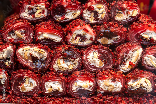 Turkish delight sweets for sale at bazaar in Turkey © welcomeinside