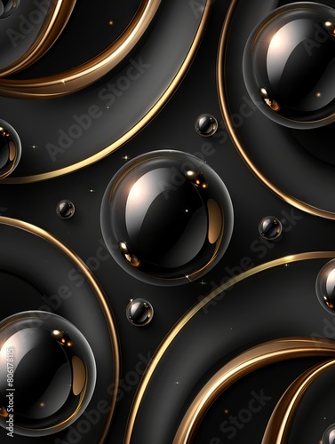 A black and gold background with water drops.