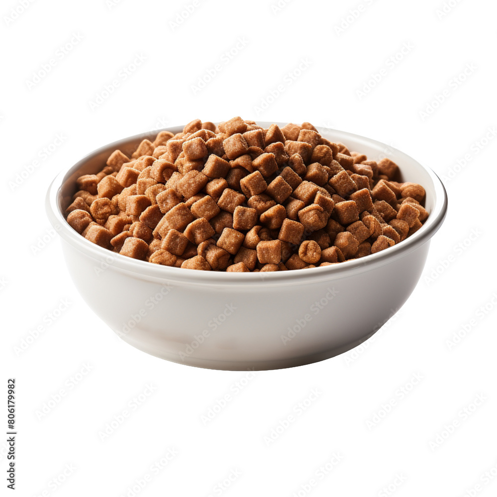 Dog food in bowl isolated on transparent background Dog food in bowl isolated on transparent background